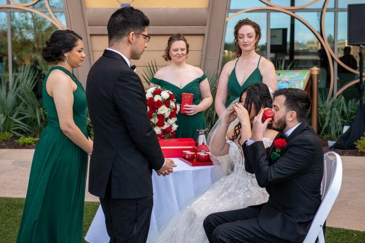 couple, serving tea, tea, tea ceremony, traditional tea ceremony, asian, Malaysian, coronado springs, coronado, Destino plaza
