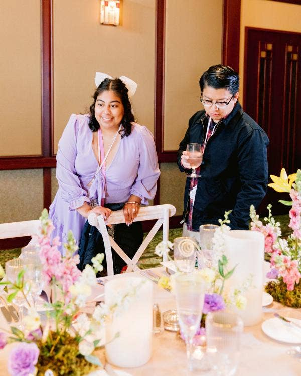 Disney Weddings showcase, Disneyland showcase, Disneyland showcase 2023, showcase, showcase 2023, Disneyland, grand californian, grand californian ballroom, reception table, guests, guests at showcase