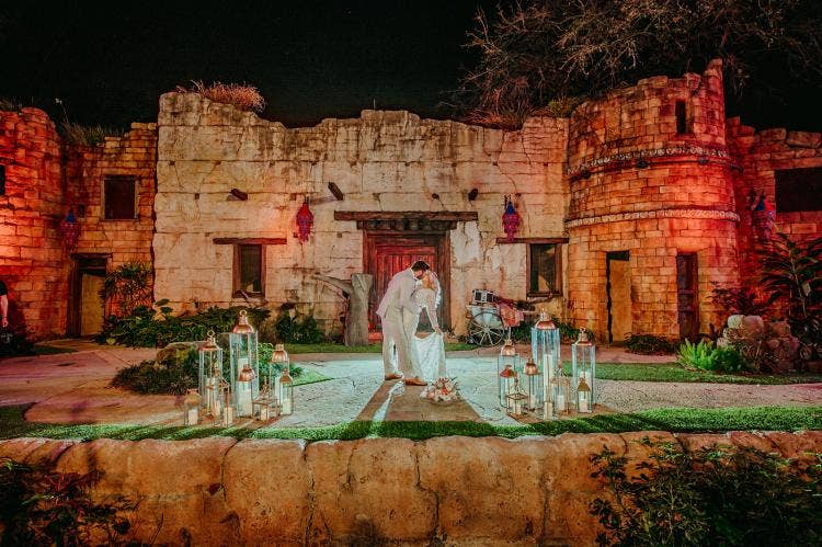 Disney Wedding, Disney's Animal Kingdom, Animal Kingdom Wedding, Colorful Wedding, Disney Wedding Ideas, First Kiss, Just Married