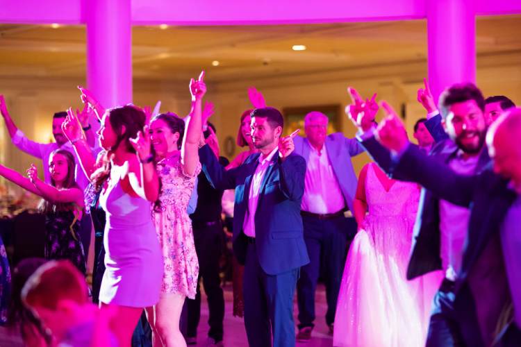 guests, dancing, wedding reception, reception, Epcot, American adventure rotunda