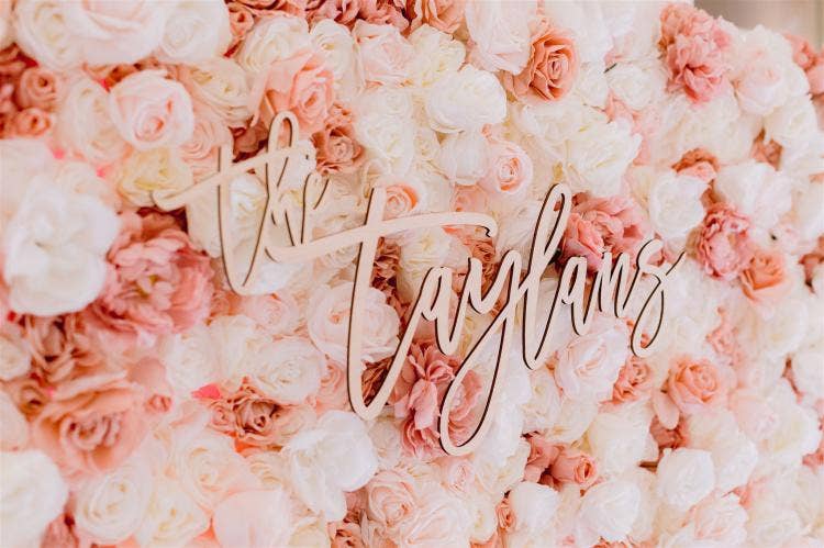 Pink Floral Wall, Wedding Sign, Floral Wall, Reception Decor, Disney Wedding