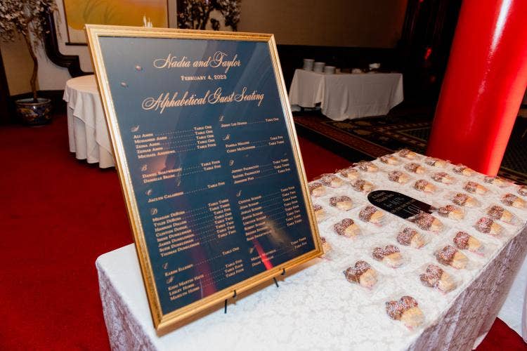 wedding reception, reception, seating chart, seating, Epcot, china pavilion, china, rice crispy