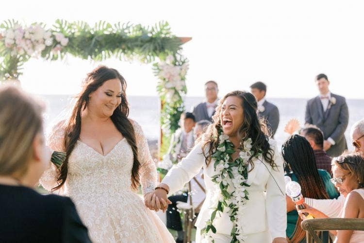 lgbtq, bride bride, wedding ceremony, ceremony, Aulani, Hawaii, lanikuhonua