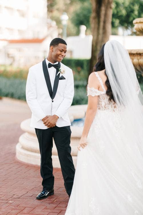 bride and groom, couple, first look, couple first look, grand Floridian, Disney's grand Floridian resort & spa