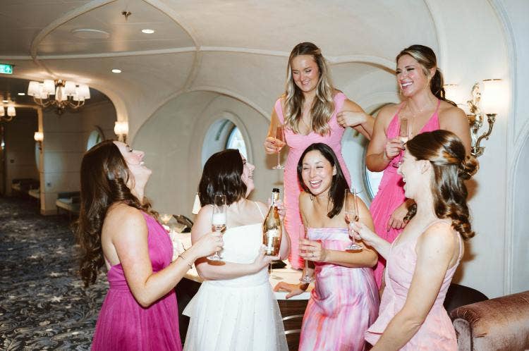 bride, bridesmaids, Disney cruise line, cruise wedding, Disney Wish