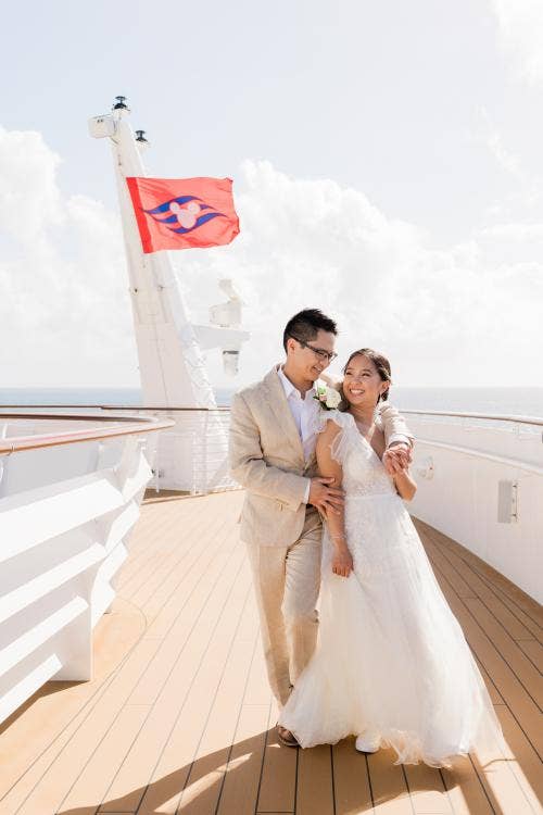 couple, portrait, Disney Cruise Line, cruise, cruise wedding, Disney Wish