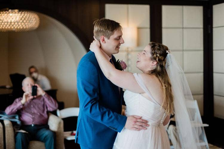 bride and groom, couple, first dance, dance, the overlook, Disney cruise line, cruise line, cruise, cake and champagne, celebration event