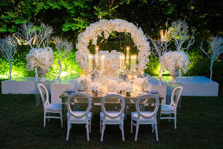 View of table decor and flowers