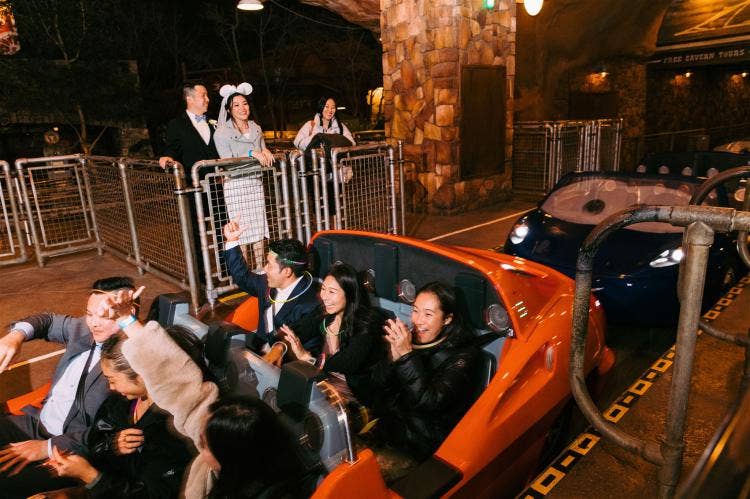 Disney Wedding, Disney Wedding Reception, Disney Wedding Trends, Surprise Wedding Guests, Cars Land Wedding