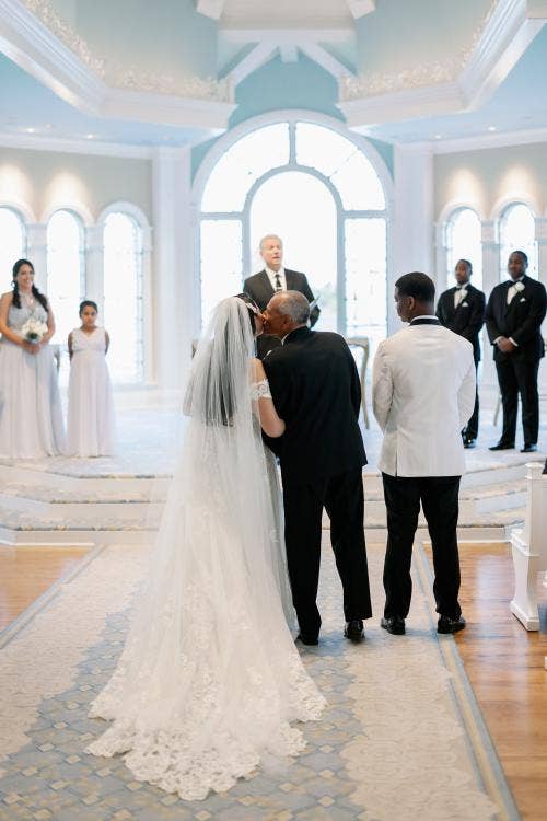 wedding ceremony, ceremony, wedding party, candid, Disney's wedding pavilion, wedding pavilion
