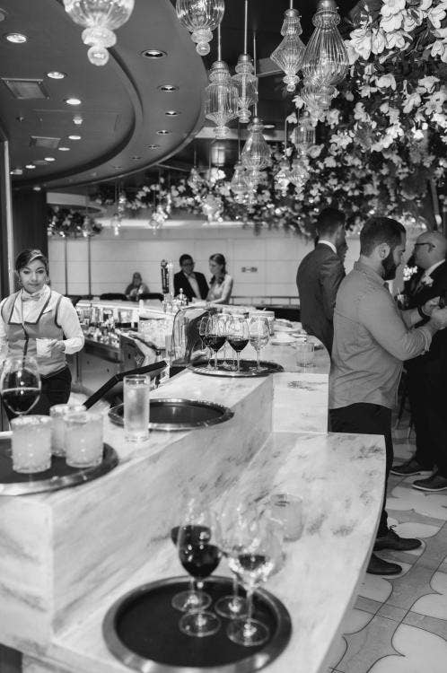wedding reception, reception, food & beverage, beverage, bar, the bayou, Disney Wish, Disney cruise line, cruise wedding