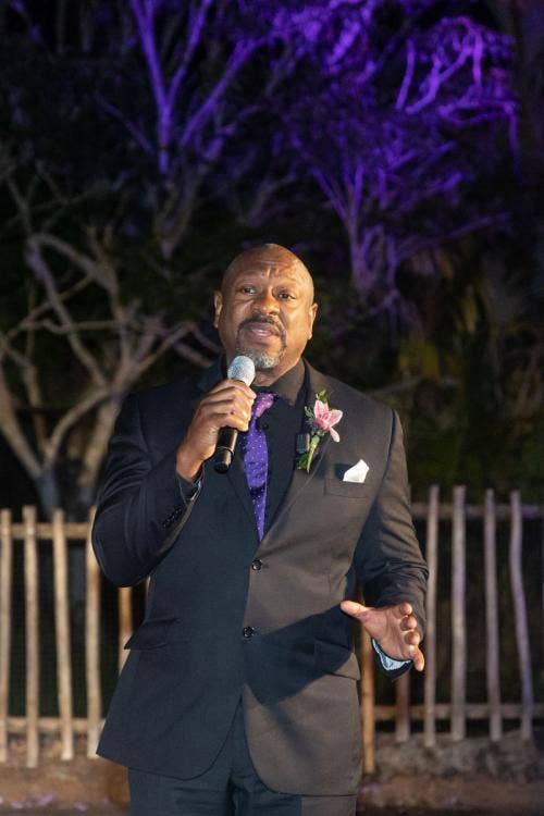 guest performer, performer, entertainment, wedding ceremony, ceremony, broadway actor, lion king, lion king performer, lion king broadway performer, animal kingdom, disney's animal kingdom, tree of life, tree of life ceremony