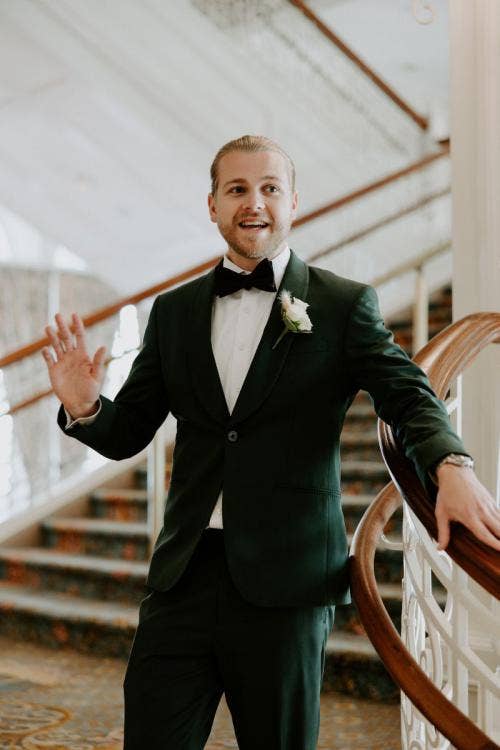 groom, portrait, groom portrait, grand Floridian, grand Floridian resort, staircase, grand Floridian staircase