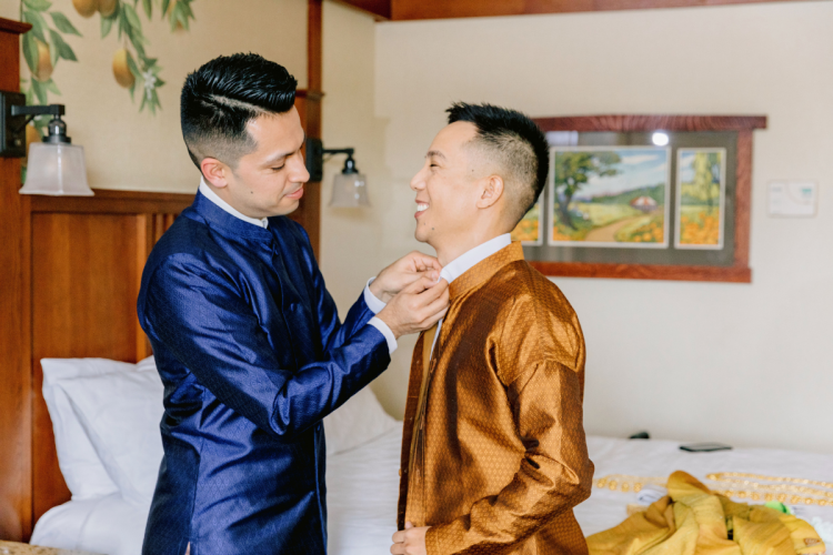couple, groom, groom groom, lgbtq, lgbtq couple, thai wedding, thai wedding outflit, cultural wedding, parkview terrace