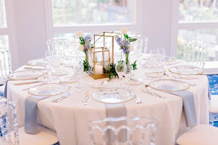 decorated wedding reception, wedding reception, reception, floral centerpieces, centerpieces, pink floral, disneyland, Disneyland Hotel, sleeping beauty pavilion, cinderella-inspired, gold decor, gold accents