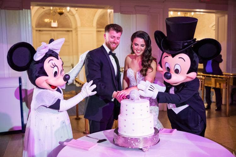 Disney wedding, reception, Mickey and minnie