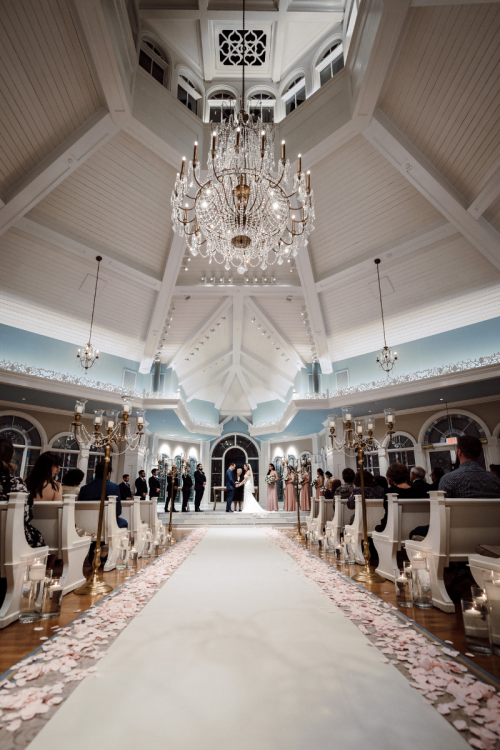 decorated wedding ceremony, ceremony, wedding ceremony, ceremony with people, nighttime ceremony, disney's wedding pavilion, wedding pavilion, pavilion