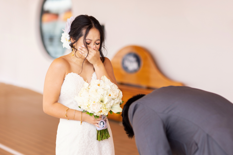 bride and groom, disney cruise line, cruise, cruise line, disney cruise, cruise wedding, cruise line wedding, disney cruise line wedding, first look, couple, couple first look