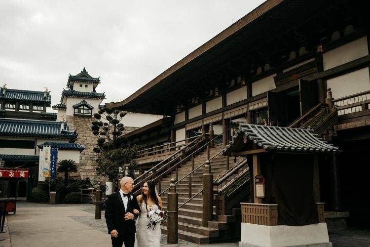 Bride's Entrance, Disney Bride, Father of the Bride, Disney Wedding Epcot Wedding, Disney Wedding Ceremony, Japan Pavilion, Epcot