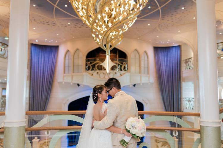 couple, portrait, couple portrait, Disney Wish, wish, disney cruise line, cruise line, cruise, cruise wedding, grand hall