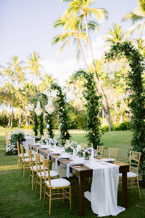 Disney Wedding, Aulani Wedding, Hawaii Wedding, Reception Decor, Hanging Chandeliers