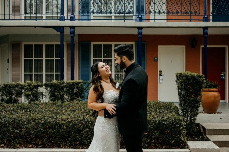 Disney Wedding, Disney Bride, Disney Groom, First Look, Wedding Portraits