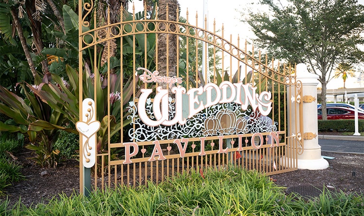 The decorative front gate of Disney’s Wedding Pavilion at Disney’s Grand Floridian Hotel & Spa