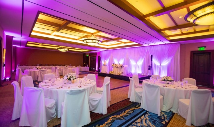 The intimate Ka’ala Ballroom in Aulani, A Disney Resort and Spa featuring a dance floor