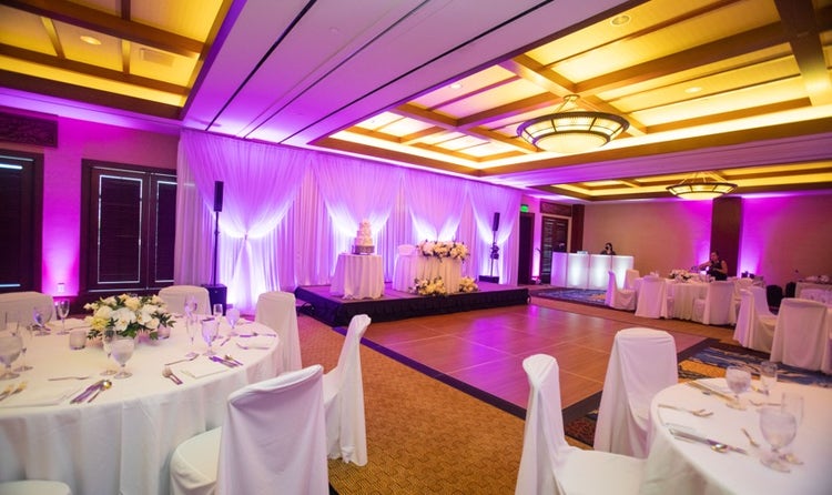 The intimate Ka’ala Ballroom in Aulani, A Disney Resort and Spa featuring a dance floor