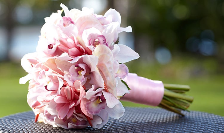 Pink orchid bridal bouquet