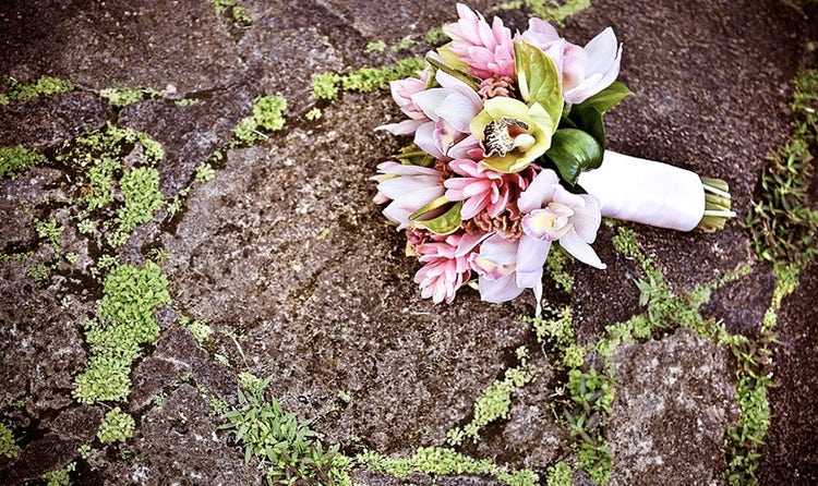 Pink mixed Hawaiian floral bridal bouquet