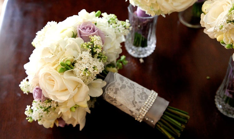 Satin and lace stem wrap