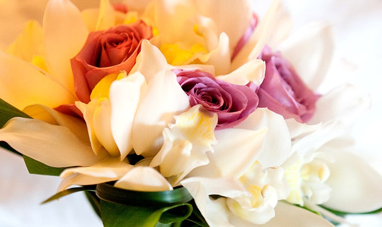 Orchid and rose bouquet