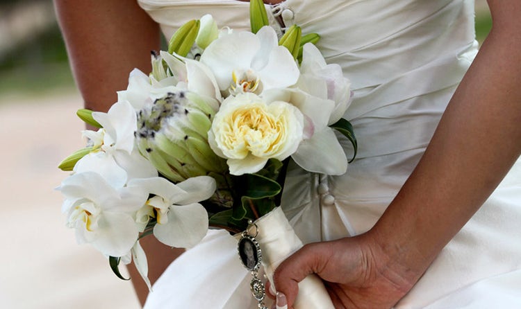 Mixed white floral bridal bouquet